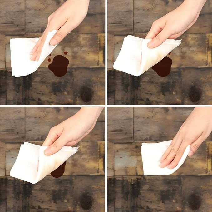 Brown Wooden Planks Retro Round Table Cloth Cover, Elastic Edge Waterproof Wipeable Tablecloths 45"-56" Polyester Tablecloth for Party Restaurant Banquet Holiday Camping Outdoor Picnic