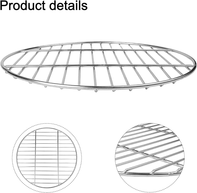 Stainless Steel Round BBQ Grill Grate for Outdoor Cooking with Even Heat Distribution, Easy to Clean Polished Mesh, 28cm/33cm/38cm Diameter(38CM)