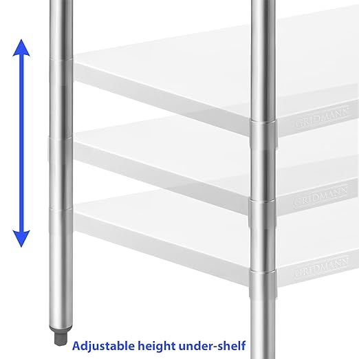 GRIDMANN Stainless Steel Work Table 72 x 24 Inches, NSF Commercial Kitchen Prep Table with Under Shelf for Restaurant and Home