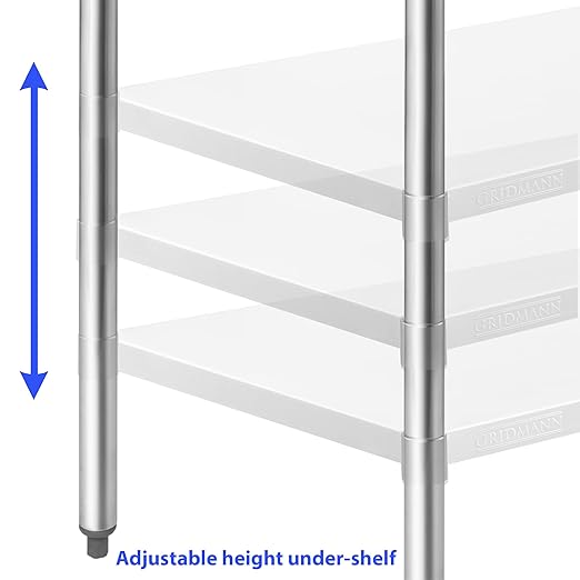 GRIDMANN Stainless Steel Work Table 30 x 24 Inches, NSF Commercial Kitchen Prep Table with Under Shelf for Restaurant and Home