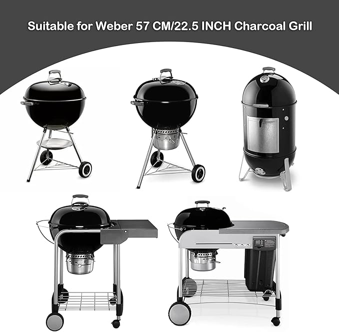 only fire Stainless Steel Grill Grate, Gourmet BBQ System Replaced Double-Side Hinged Cooking Grate for Weber 22" Charcoal Kettle Grills