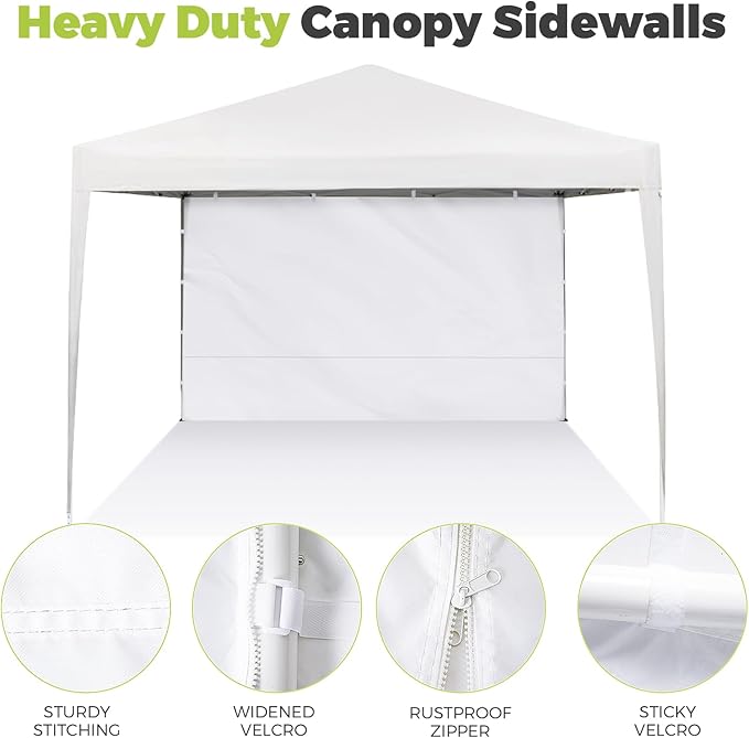 10x10 Pop Up Canopy Sidewall - 1 PC 300D Waterproof Attachable Tent Wall, Privacy Shade for Outdoor Events, Vendor Booths (Tent Not Included, Basic Style)