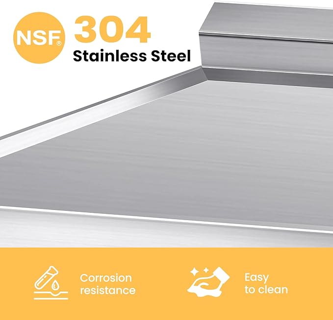 Stainless Steel Utility Sink, 39'' Free Standing Single Bowl Kitchen Sink with Cold and Hot Water Pipe, Right Drawer, Indoor and Outdoor for Laundry Room Farmhouse Kitchen(39 inch)