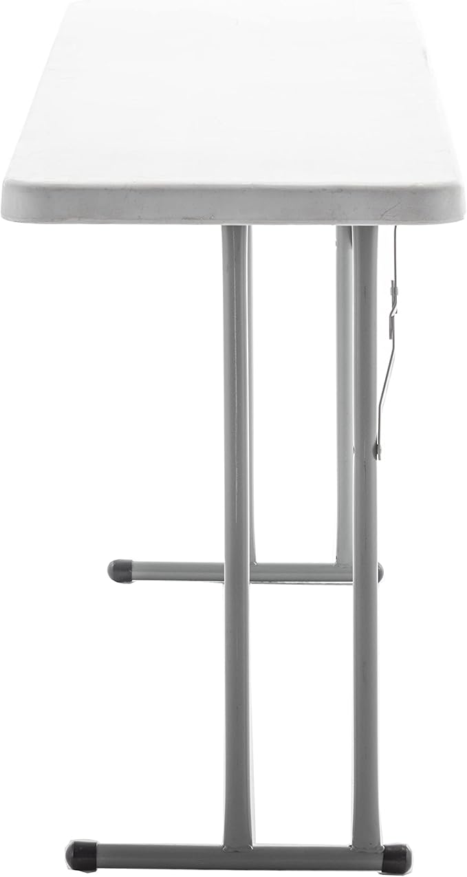 BTEXPERT 6-Foot - 72" Long White Plastic Folding Seminar Training Table Portable 18" Wide Narrow, 29" High, Events Indoor Outdoor Lightweight Set of 10