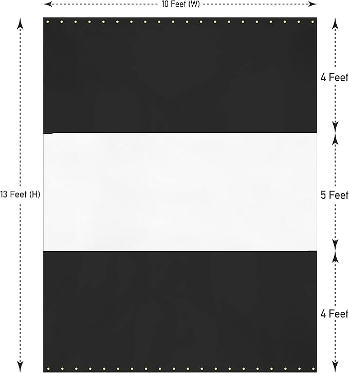 Covers & all Outdoor Clear Panel Curtain, 12 oz Vinyl Outdor Curtains for Patio, Waterproof & Weather Resistant Tarp with Brass Grommets for Pergola, Porch, Gazebos, Balcony (13'H x 10'W feet, Black)