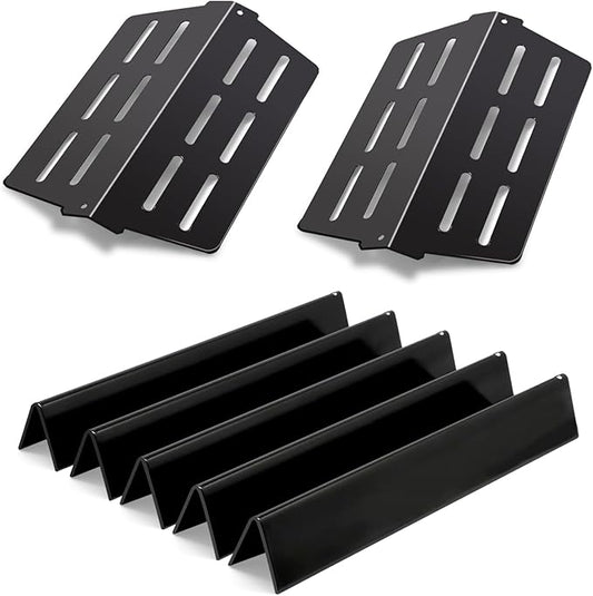 Grill Parts Replacement for Weber Genesis 300 Series Grill with Front Control Knob Genesis E310 E320 E330 S310 S320 S330, 17.5 inch 7620 Flavorizer Bars and 65505 Heat Deflectors