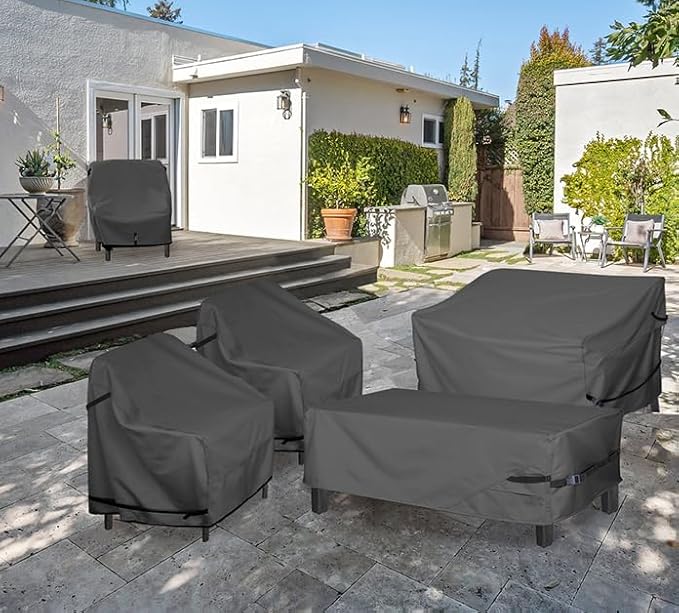 Porch Shield Patio Coffee Table Cover - Waterproof Outdoor Furniture Rectangular Small Table Covers 36 x 22 inch, Black