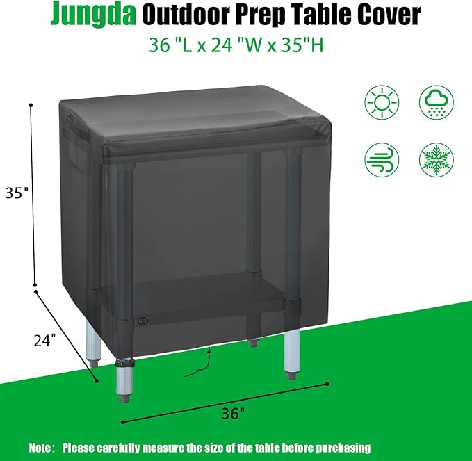 36 Inch Outdoor Prep Table Cover,Waterproof Patio Stainless Steel Table Work Cover,Outdoor Grill Cart Pizza Oven Tables Covers - 36 x 24 x 35 Inch