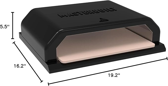 Masterbuilt® Gravity Series Outdoor Pizza Oven Accessory insert with Ceramic Pizza Stone, Porcelain-Coated Exterior with Stainless Steel Interior in Black, Model MB20181722