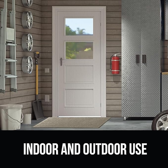 GORILLA GRIP Front Door Mat, Indoor Outdoor Ultra Absorbent HydroAbsorb Doormat, Absorbs Up to 1.7 Cups of Water, Stain and Fade Resistant, Rubber Backing Doormats, Captures Dirt, 29x17 Charcoal
