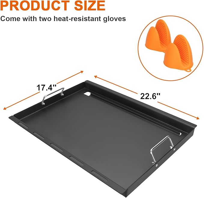 Full-Size Griddle Inserts for Weber Spirit 300 & Spirit II 300 Series Grills, Flat Top Griddle for Weber Spirit I & II E-310 E-320 S-310 S-320, Grill Griddle Replace for 6787
