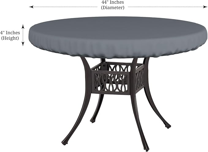 Covers & All Round Table Top Cover, 12 Oz Waterproof UV & Weather Resistant Patio Table Cover, Outdoor Table Cover for Patio Outdoor Furniture & Coffee Table (44" Dia x 4" H Inches, Gray)