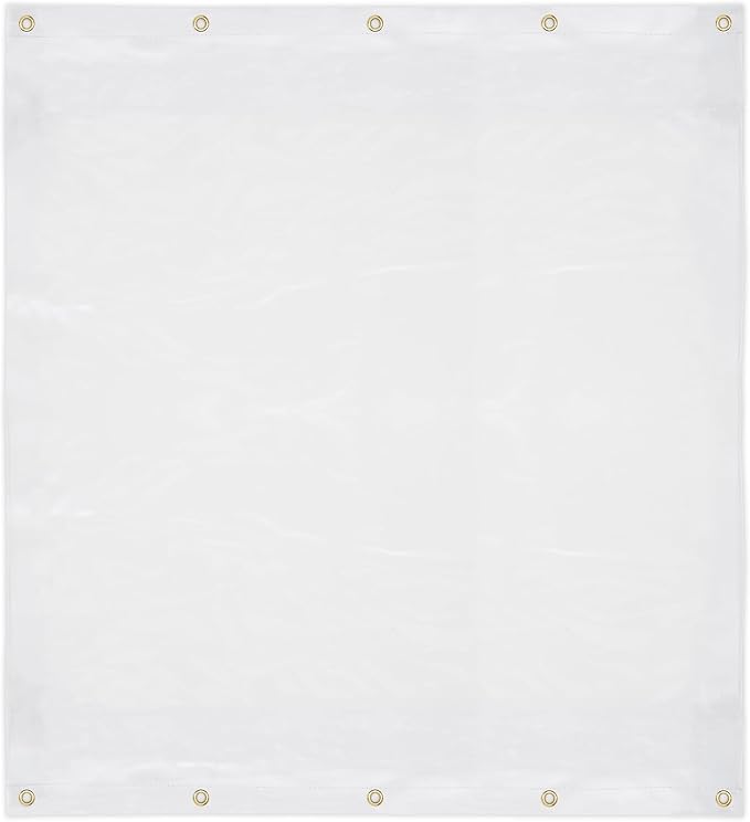 Covers & all Outdoor Clear Tarp Curtain, 18oz Clear Outdoor Curtains For Patio, Waterproof & Tear Proof Transparent PVC Vinyl Tarp with Rustrpoof Grommets for Porch, Gazebos, Balcony (15'H x 7'W feet)