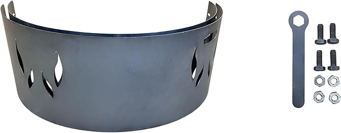 Fire Pit Spark Screen 39" – 2-Piece Heavy Duty Steel Mesh Cover with Handle – Rust Patina Finish – Outdoor Fire Bowl Spark Guard for Patio & Backyard Safety (39" Flame Guard)