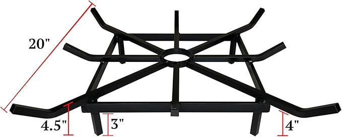SteelFreak Square Wheel Fire Pit Grate - Made in The USA (20 x 20 Inch)