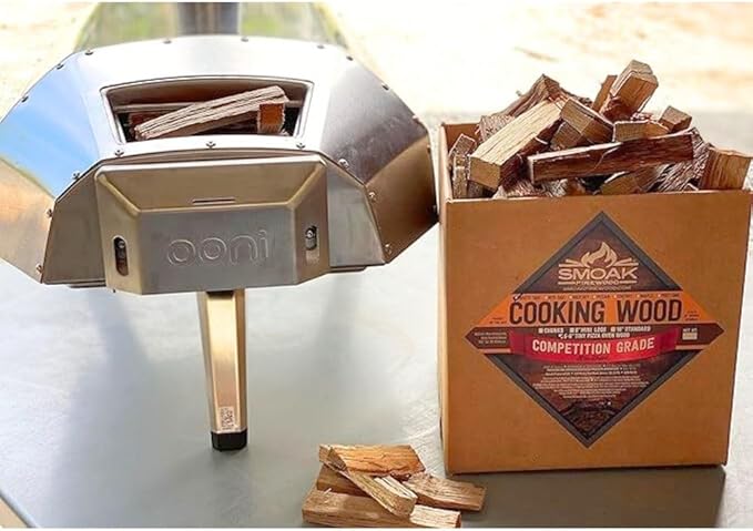 Smoak Firewood Cooking Wood Mini Splits - USDA Certified Kiln Dried (Hickory, 5-6in Tiny Pizza Oven Wood) for Portable Pizza ovens (729 Cubic Inches)