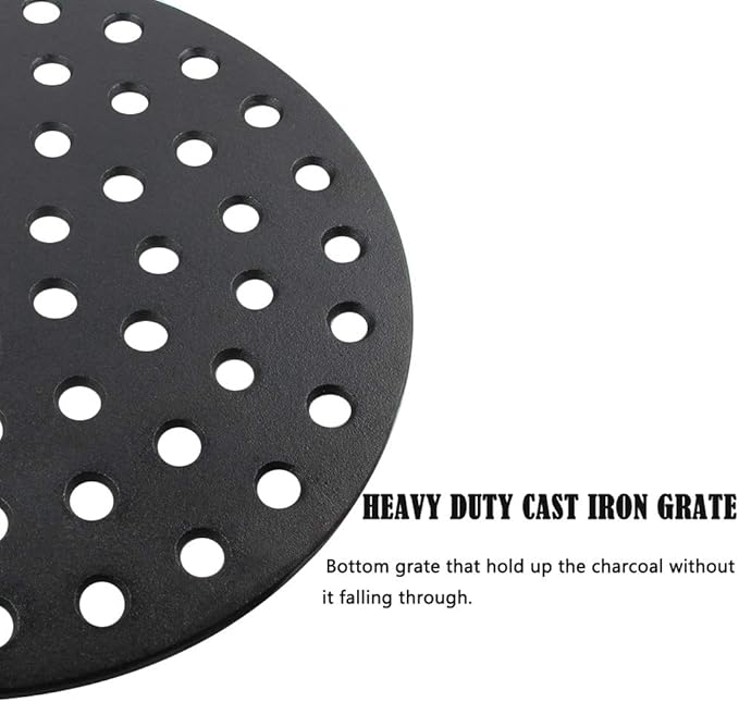Dracarys Round cast Iron fire Grate,BBQ high Heat Charcoal Plate for XLarge Big Green Egg fire Grate Bottom Grate Grill Parts Charcoal Grate Replacement Parts XLarge Big Green Egg Accessories-17inch