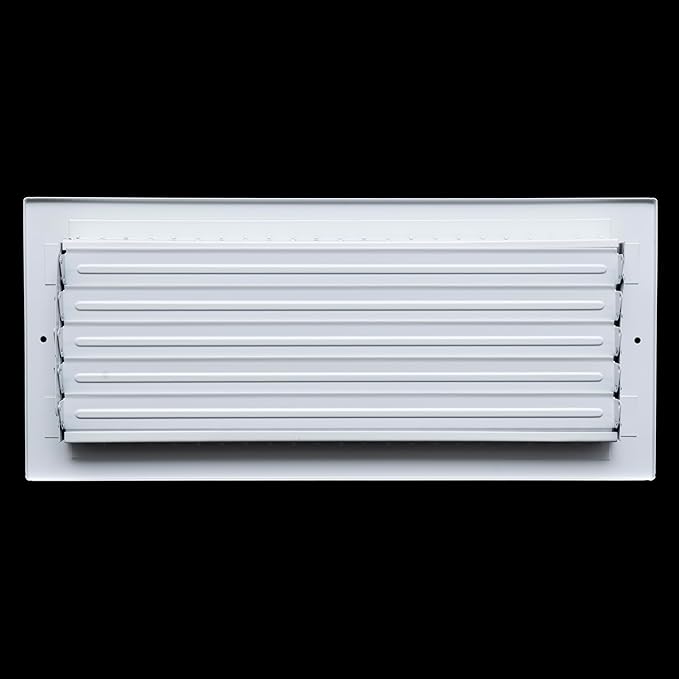 Fits 16x6 Duct Opening Steel Adjustable Air Supply Grille by Handua | Register Vent Cover Grill for Sidewall and Ceiling | White | Outer Dimensions: 17.75" X 7.75"