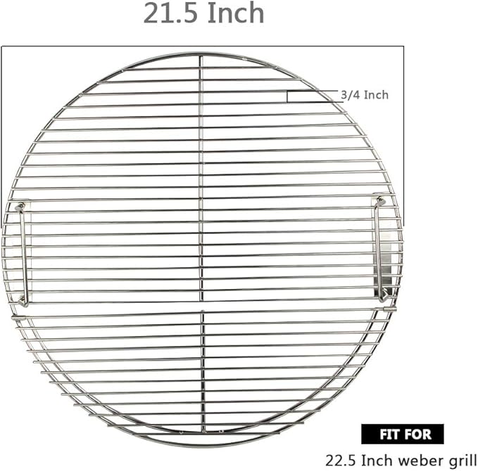 Cooking Grate 21.5 inch Kettle Grill Grate 304 Stainless Steel Round Hinged Cooking Grid Grill Accessory Replaces for Weber Original Kettle Series