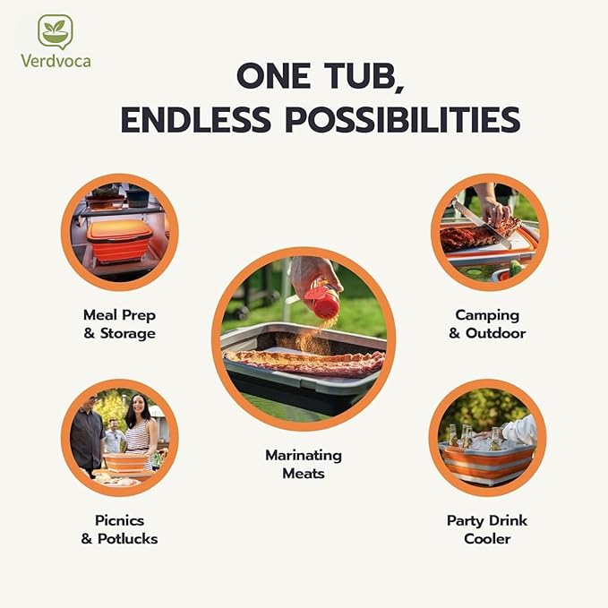 16L Black Collapsible BBQ Prep Tub with Locking Lids & 21 Inch Tyvek Black BBQ Blanket for Resting Meat