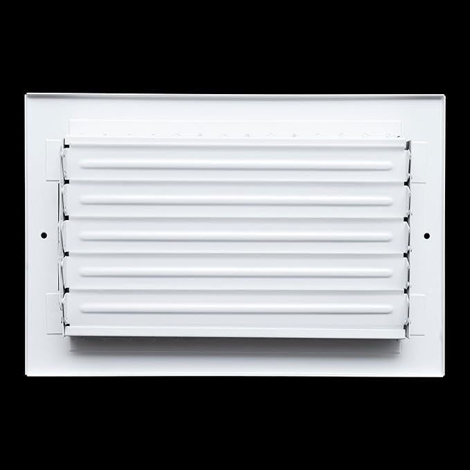 Fits 10x6 Duct Opening Steel Adjustable Air Supply Grille by Handua | Register Vent Cover Grill for Sidewall and Ceiling | White | Outer Dimensions: 11.75" X 7.75"