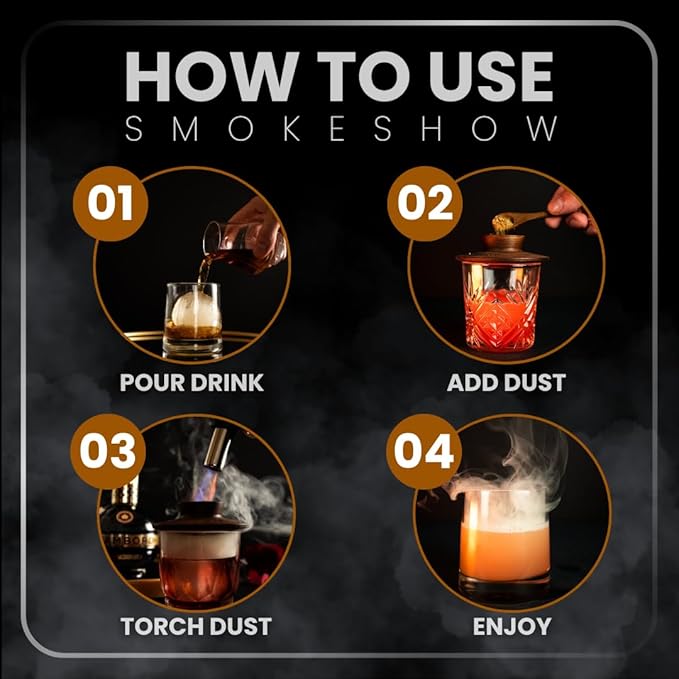 Smokeshow Cocktail Smoker Bundle with Kitchen Torch, One Flavor of Wood Chips Cherry (No Butane Included)