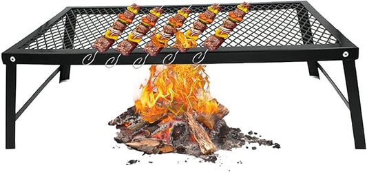 Campfire Grill Grate,Heavy Duty Folding Kitchen | Camping Grate Over Fire,for Beach Yard Patio Balcony Camping Barbecue Picnic Gathering Party