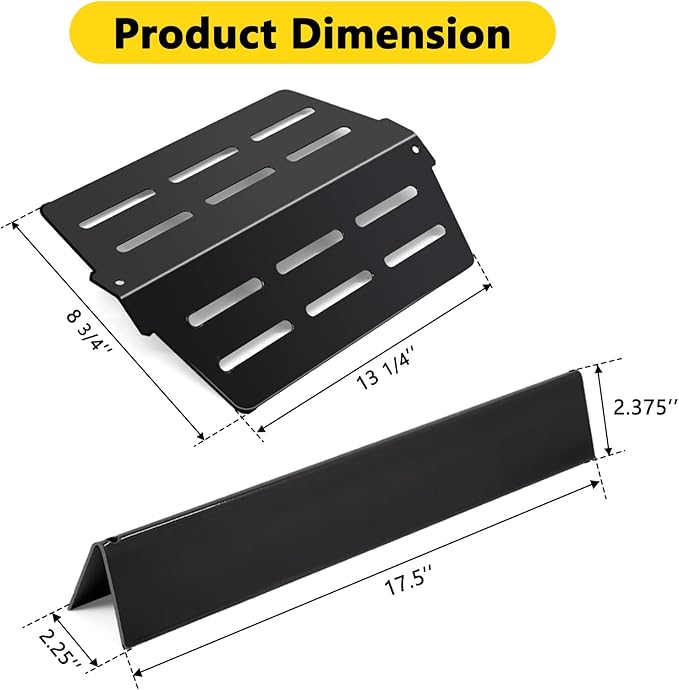 Grill Parts Replacement for Weber Genesis 300 Series Grill with Front Control Knob Genesis E310 E320 E330 S310 S320 S330, 17.5 inch 7620 Flavorizer Bars and 65505 Heat Deflectors