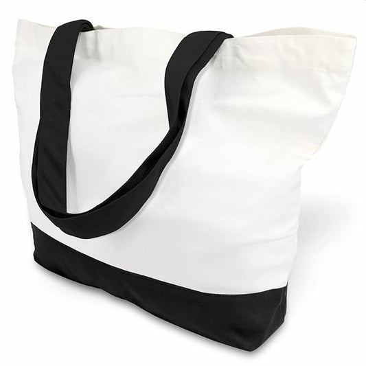 TOPDesign 6-Pack Super Strong Large 12oz Cotton Canvas Tote Bags, Reusable Grocery Shopping Cloth Bags, Fashionable Two-Tone Totes for Crafts, DIY Your Creative Designs