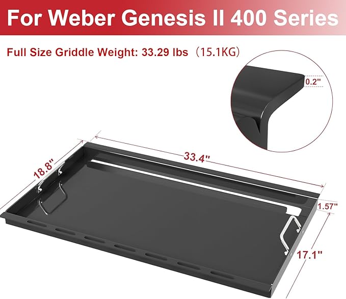 6789 Full Size Griddle for Weber Genesis 400 Series Gas Grill, Rust-Resistance Flat Top Griddle Insert for Weber GS4 Genesis II E410 E435 S410 S435 S440 LX 440 Series Gas Grill