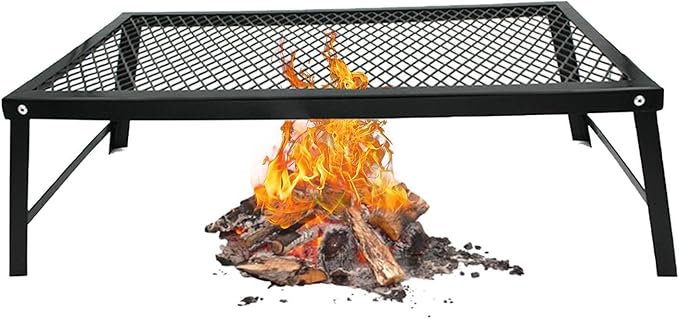 Campfire Grill Grate,Heavy Duty Folding Kitchen | Camping Grate Over Fire,for Beach Yard Patio Balcony Camping Barbecue Picnic Gathering Party