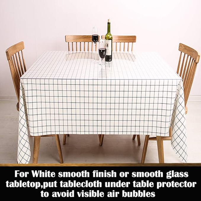 Clear Plastic Table Protector for Dining Room Coffee Table Crystal PVC Writing Desk Top Mat Rectangle Table Pad Vinyl Tablercloths Waterproof Non-Slip 36x62 Inch 1.5mm Thick Wipeable Floor Carptet