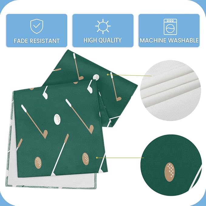 Golf Club Golf Ball Table Runner Kitchen Dining Table Runner 13*72in Table Center Decor for Indoor Outdoor Home Holiday Party