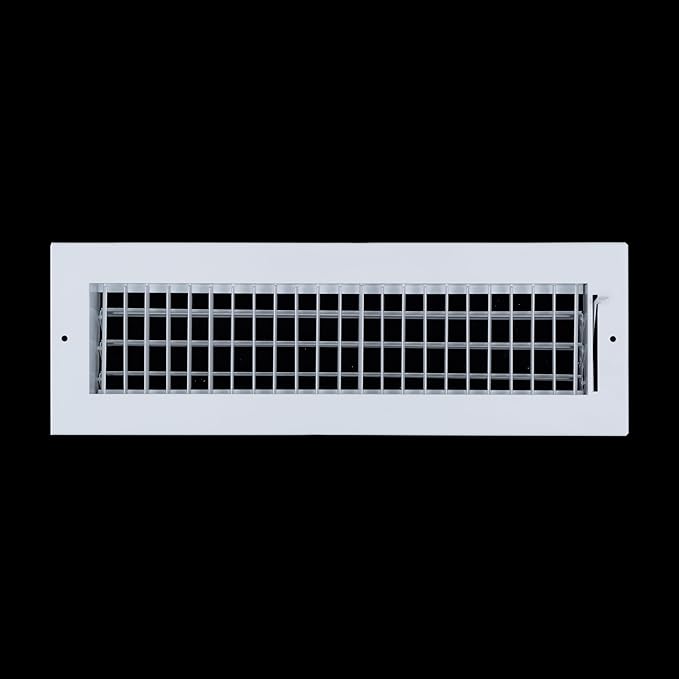 [2 Pack] Fits 16x4 Duct Opening Steel Adjustable Air Supply Grille by Handua | Register Vent Cover Grill for Sidewall and Ceiling | White | Outer Size: 17.75" X 5.75"
