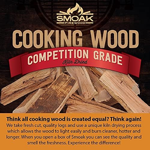 Smoak Firewood’s Cooking Wood Mini Splits - USDA Certified Kiln Dried Pizza Oven Wood, Grilling Wood, Smoking Wood, BBQing Wood (8inch Pieces, 8-10lbs 729 Cubic in – Cherry)