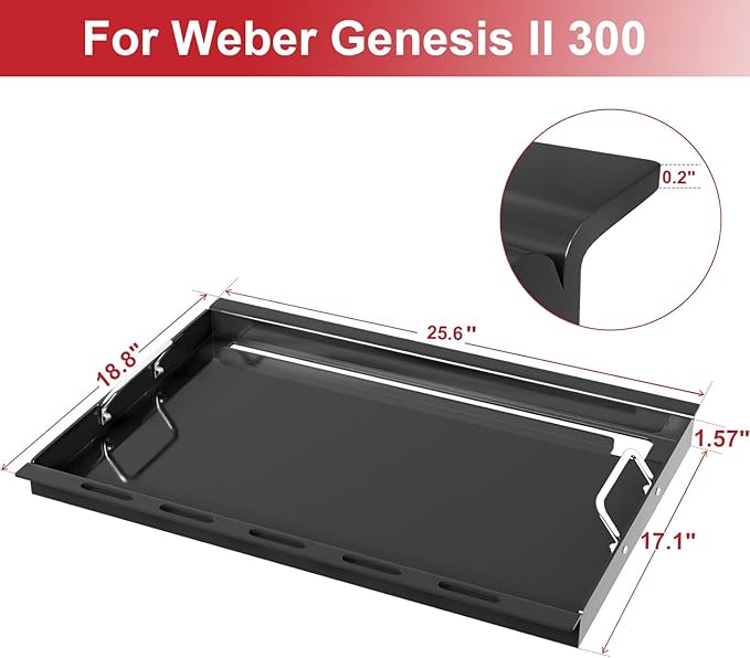 6788 Full Size Griddle for Weber Genesis II 300 Series Gas Grill, Rust-Resistance Griddle Insert for Weber GS4 Genesis II E310 E315 E325 E330 E335 S310 S335 Genesis II LX 340 Series Gas Grill