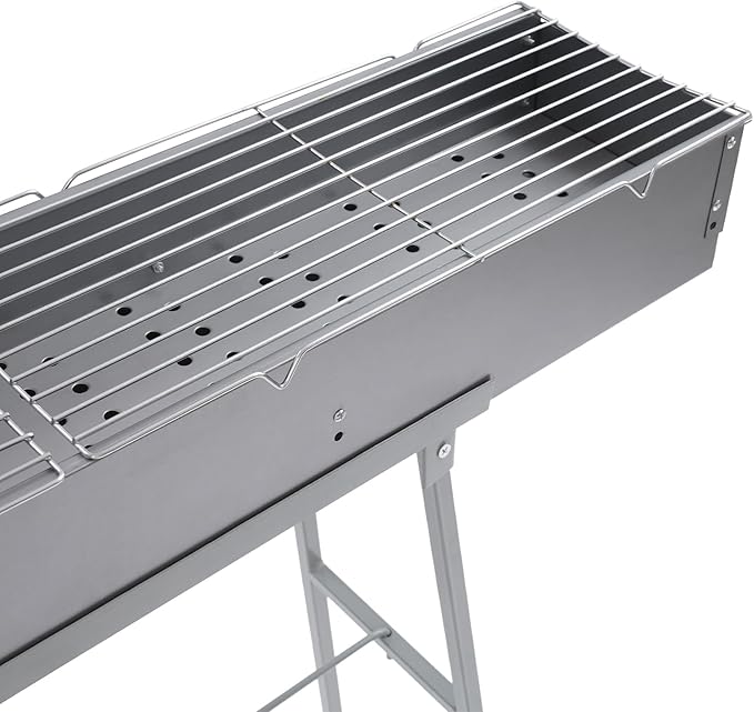 Portable Charcoal Grill, Folding Camping Barbecue Grill, Outdoor Stainless steel Barbecue Grills with Adjustable Air Vents for Outdoor Cooking, Camping, Picnics
