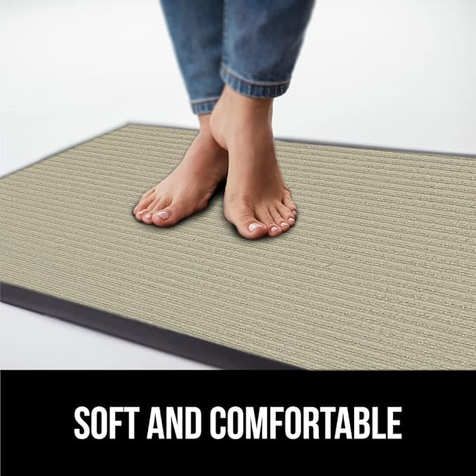 GORILLA GRIP Waterproof Traffic Guard Door Mat, 2 Pack Heavy Duty Entryway Mats, Strong Rubber Back Commercial Utility Rugs for Office Hallway, Garage Floor and Home, Low Profile Carpet, 29x17, Beige