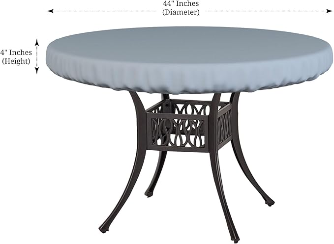 Covers & All Round Table Top Cover, 18 Oz Heavy Duty Waterproof UV & Weather Resistant Patio Table Cover, Outdoor Table Cover for Patio Outdoor Furniture & Coffee Table (44" Dia x 4 H Inches, Gray)