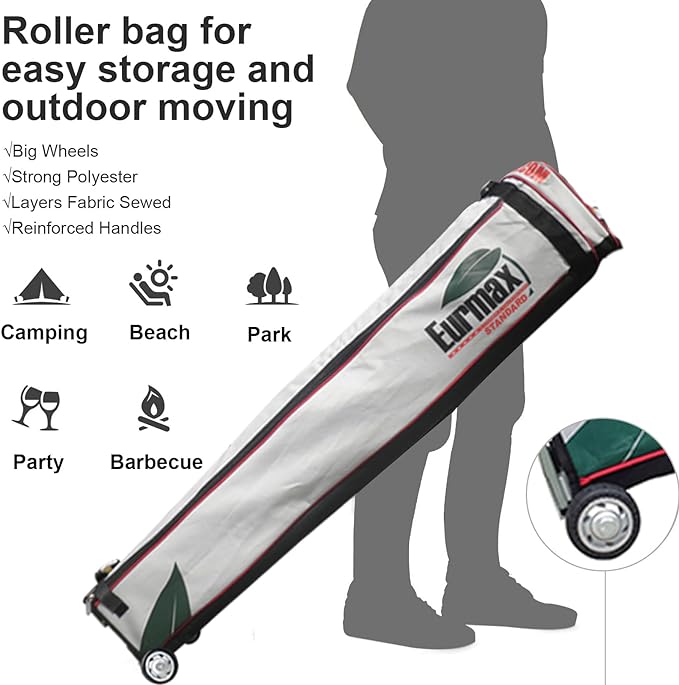 Eurmax USA Standard 10x10ft Patio Pop Up Canopy Tent for Outdoor Events Commercial Instant Canopies with Heavy Duty Roller Bag,Bonus 4 Canopy Sand Bags(Orange)