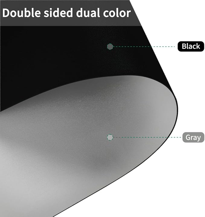 Leather Table Pad,1.8mm Thick,40x72 Inch,Dining Table Pad,Table Pads for Dining Room Table Rectangular,Table Protectors for Rectangle Tables,Dining Table Cover(Black+Gray,40x72)