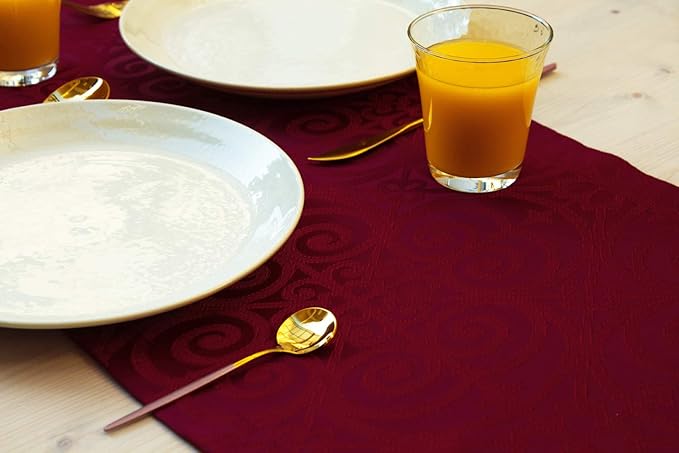 Red Table Runner 48 inch, Cranberry Dresser Scarf, Outdoor Coffee Table Runner, Burgundy Dining Table Runners for Fiesta, Dinner Parties, Events, Wedding, Thanksgiving, Halloween, Christmas
