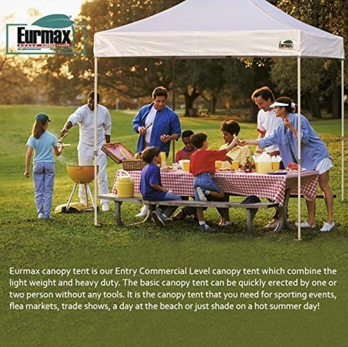 Eurmax USA Standard 10x10ft Patio Pop Up Canopy Tent for Outdoor Events Commercial Instant Canopies with Heavy Duty Roller Bag,Bonus 4 Canopy Sand Bags (Burgundy)
