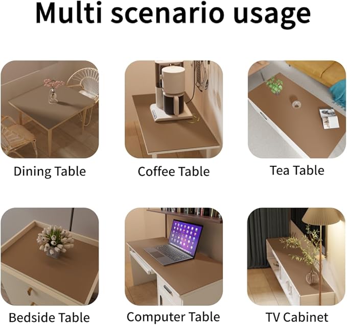 Dining Table Cover Protector for Dining Room Table - Can Be Used On Both Sides Waterproof and Easy to Clean Good Flatness Used for Dining Table(Mud Color+Champagne Gold 44x78)
