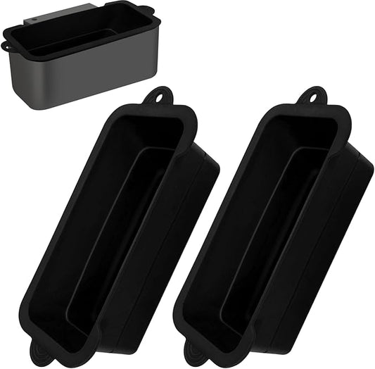 Silicone Grease Cup Liners for Blackstone 36 28 22 17 Inch Griddle, 2 Pack Reusable Grease Catcher Liner Grill Grease Tray Accessories for Blackstone, Black