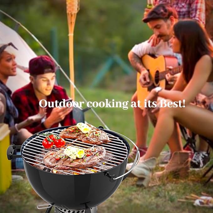 AJinTeby Heavy Duty Plated Steel Cooking Grate and Lower Grate, Charcoal Grate for Weber 18" Inch Smokey Mountain Cooker Charcoal Grill (7432+85042+63013)