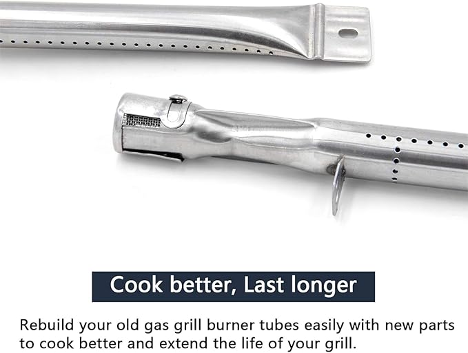 Hongso Grill Parts for Chargriller 5050, 5650, 3001, 3008, 3030, 4000, 5072, 5252, King Griller 3008, 5252, Cast Iron Grill Grates Heat Plates Burners and Hanger Brackets Included