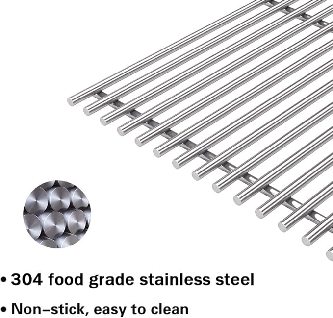 S6019C (3-Pack) 18 3/4" x 9 13/16" Each SUS304 Cooking Grid Grates for Kitchen Aid 720-0727, 720-0745, 720-0745A, 720-0819 Master Forge GCP-2601 Nexgrill 720-0745, 720-0745A