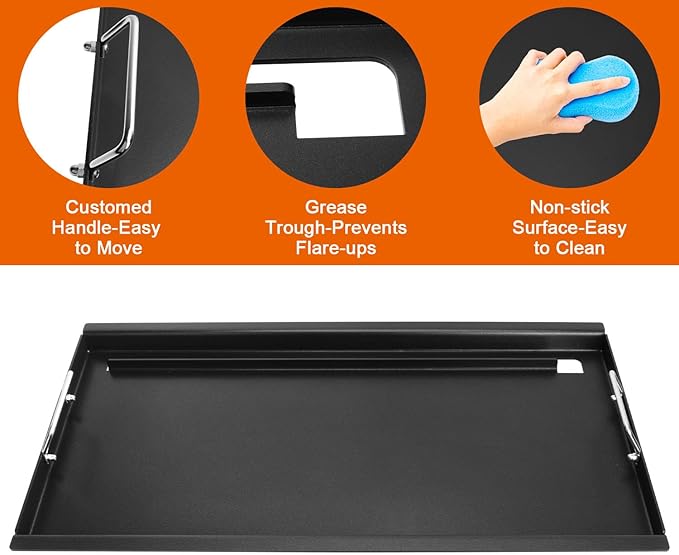 Full-Size Griddle Inserts for Charbroil Performance 6 Burner Grill, Flat Top Griddle for Charbroil Grill 463245917 463238218 463276517 466245917, 463347017, Replace for G470-0002-W1 G470-0003-W1