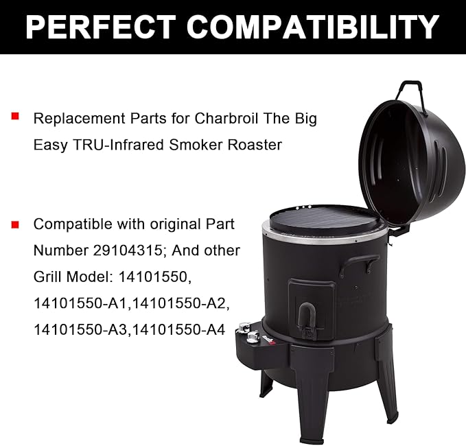 15 1/4" Porcelain Steel Cooking Grate Replacement Parts for Charbroil The Big Easy TRU-Infrared Smoker Roaster & Grill Model 14101550 14101550-A1/ A2 / A3 / A4, 29104315
